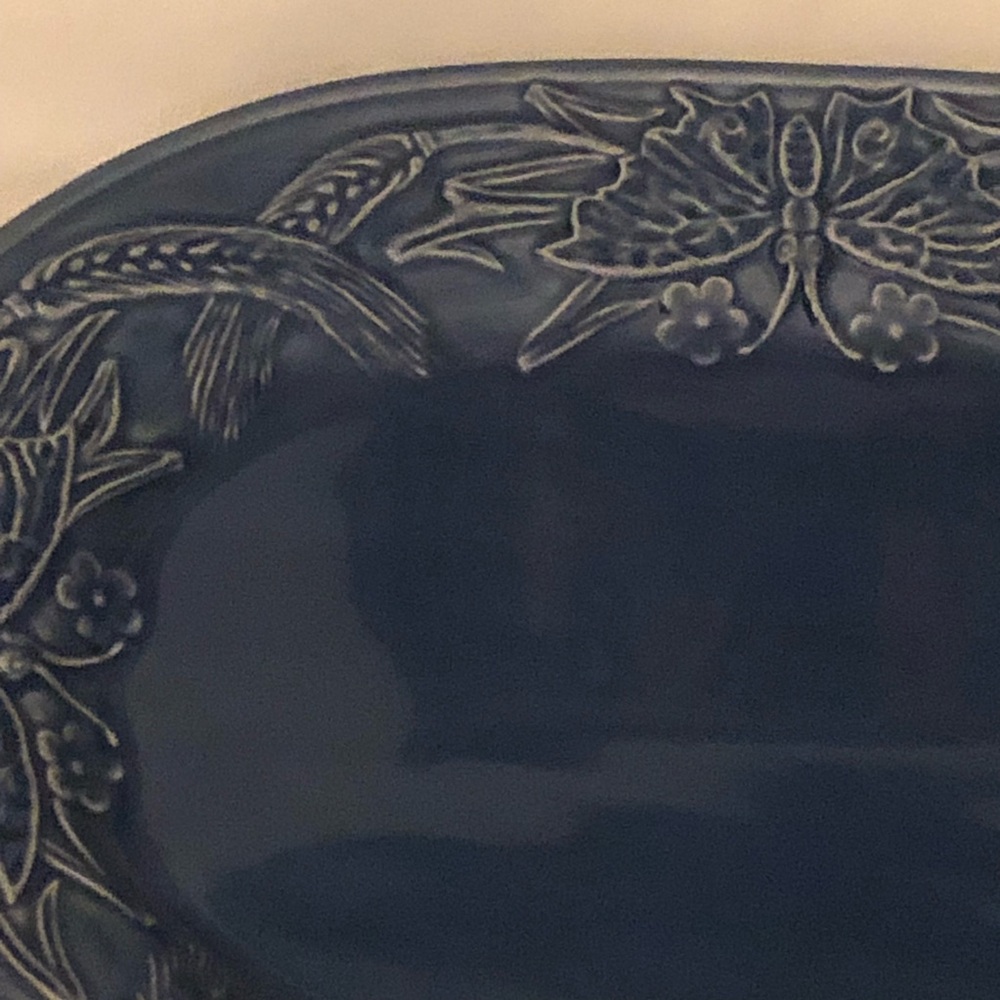 Bordallo Pinheiro Platter Blue Butterflies Vintage BEAUTIFUL BLUE BUTTERFLIES! - Picture 13 of 16